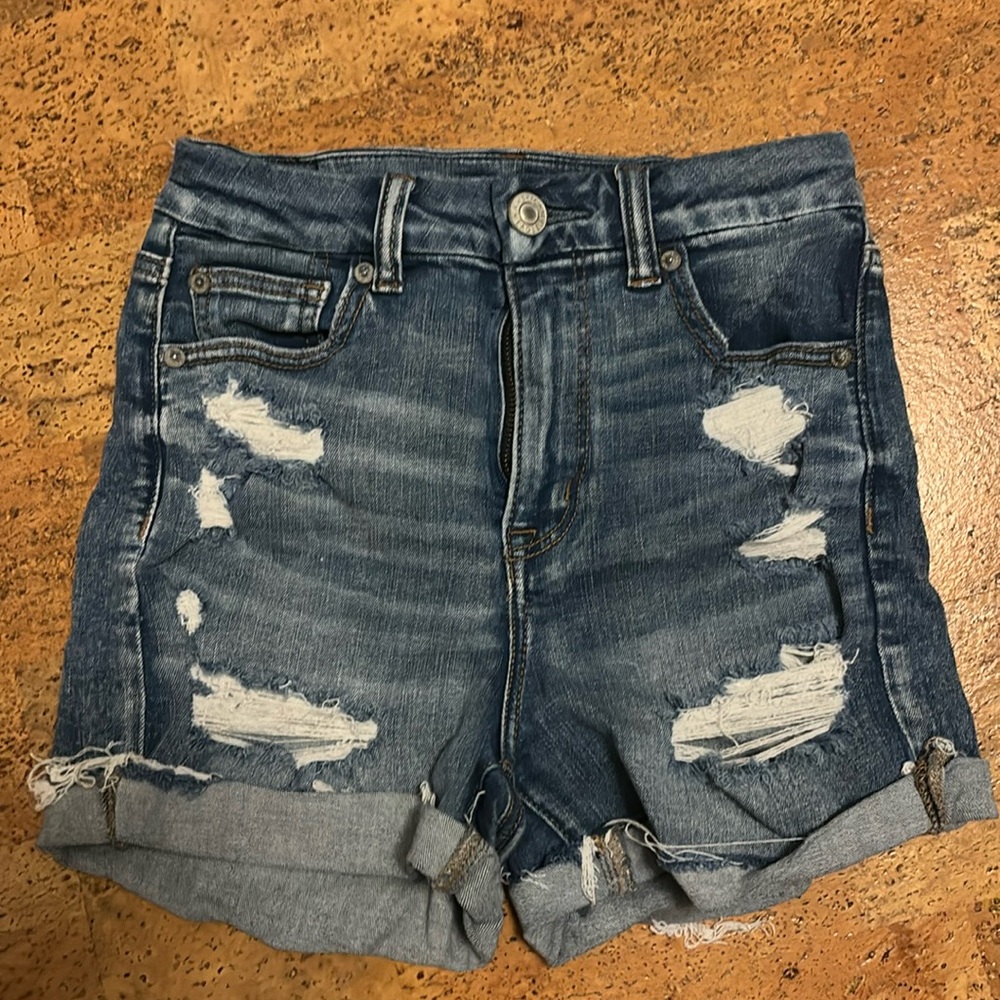 AE Curvy High Rise Jean Shorts
